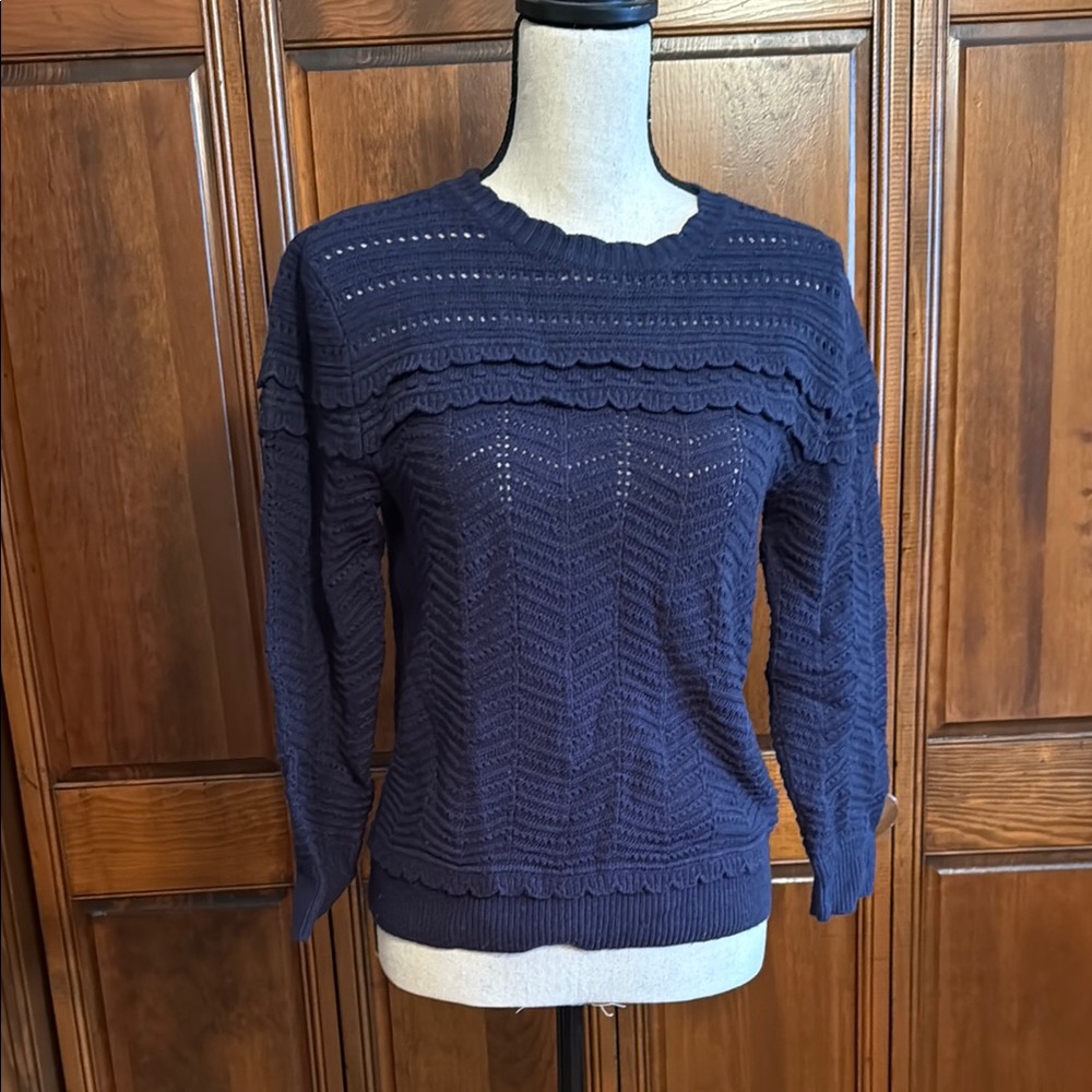 J.Crew Blue Women's Pointelle Sweater